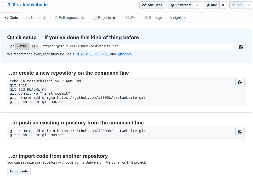 Creating a Repository on GitHub (Step 3)